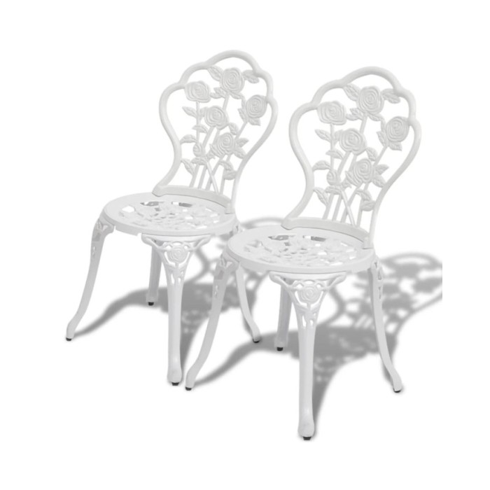 Jeu de bistro 3 pcs Aluminium coulé Blanc