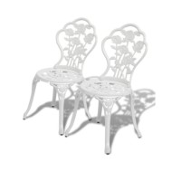 Jeu de bistro 3 pcs Aluminium coulé Blanc