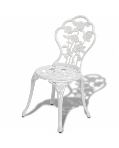 Jeu de bistro 3 pcs Aluminium coulé Blanc