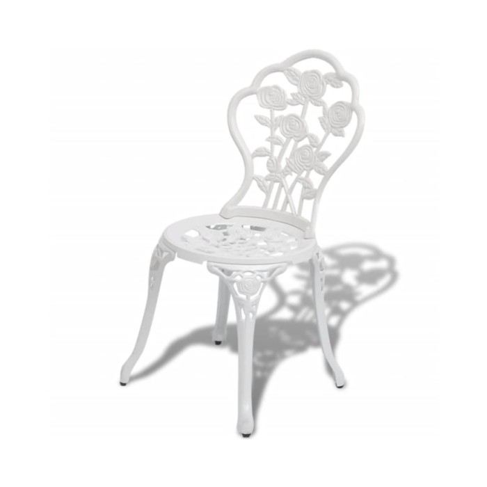 Jeu de bistro 3 pcs Aluminium coulé Blanc