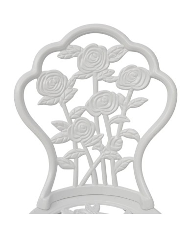 Jeu de bistro 3 pcs Aluminium coulé Blanc