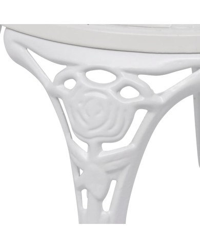 Jeu de bistro 3 pcs Aluminium coulé Blanc