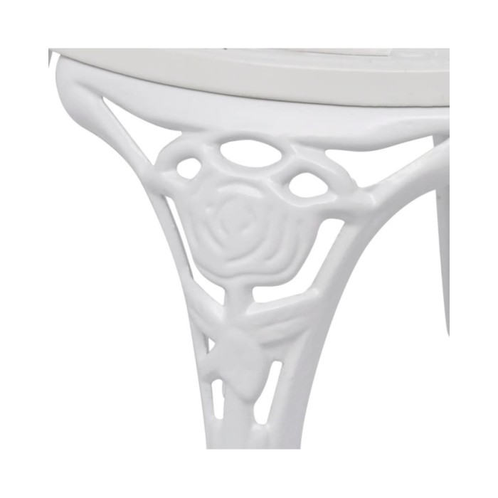 Jeu de bistro 3 pcs Aluminium coulé Blanc