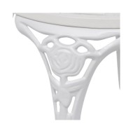 Jeu de bistro 3 pcs Aluminium coulé Blanc