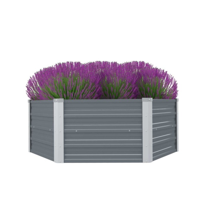 Jardinière 129 x 129 x 46 cm cm Acier galvanisé Gris