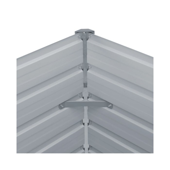 Jardinière 129 x 129 x 46 cm cm Acier galvanisé Gris