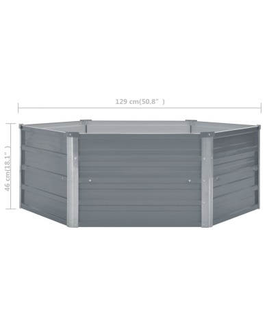 Jardinière 129 x 129 x 46 cm cm Acier galvanisé Gris