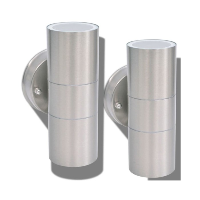 Applique murale LED d'extérieur 2 pcs Acier inoxydable haut bas
