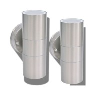 Applique murale LED d'extérieur 2 pcs Acier inoxydable haut bas