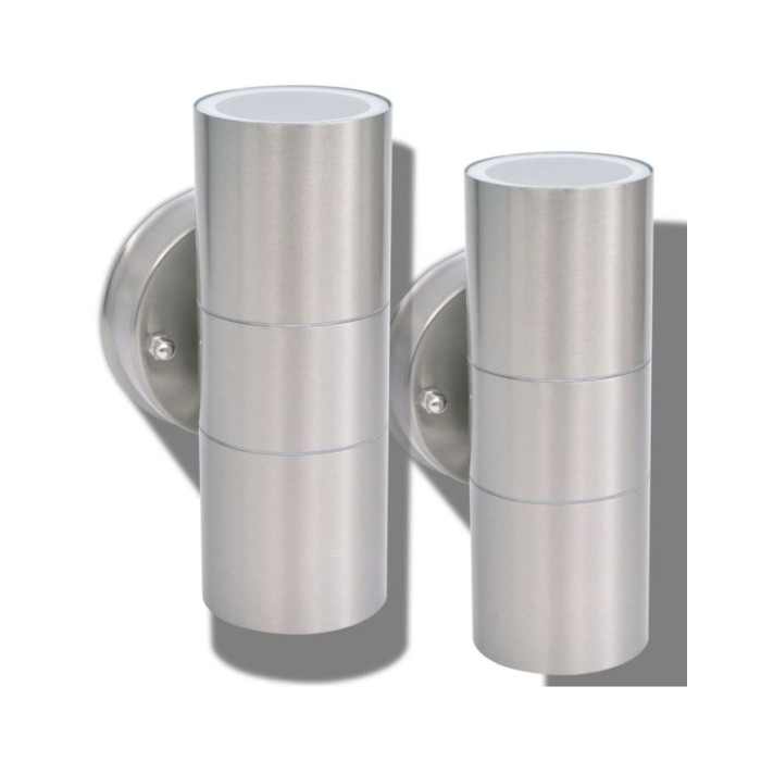 Applique murale LED d'extérieur 2 pcs Acier inoxydable haut bas
