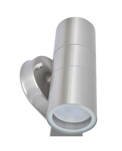 Applique murale LED d'extérieur 2 pcs Acier inoxydable haut bas