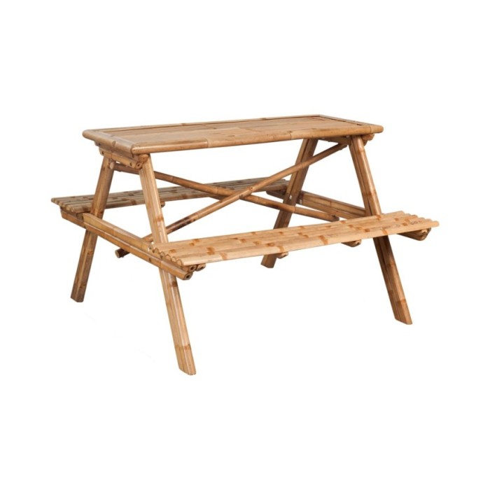 Table de pique-nique 120 x 120 x 78 cm Bambou