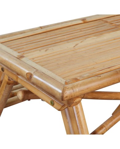 Table de pique-nique 120 x 120 x 78 cm Bambou