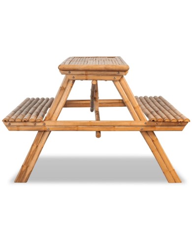 Table de pique-nique 120 x 120 x 78 cm Bambou