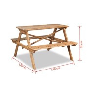 Table de pique-nique 120 x 120 x 78 cm Bambou