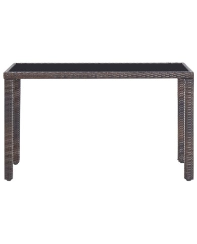 Salon de jardin encastrable et coussins 5 pcs Rotin Marron