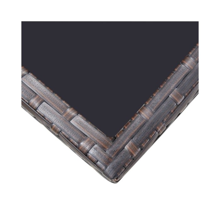 Salon de jardin encastrable et coussins 5 pcs Rotin Marron