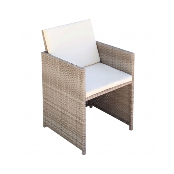 Salon de jardin encastrable avec coussins 5 pcs Rotin Beige