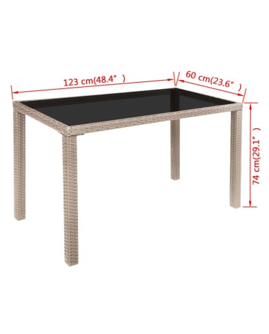 Salon de jardin encastrable avec coussins 5 pcs Rotin Beige