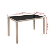 Salon de jardin encastrable avec coussins 5 pcs Rotin Beige
