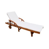 Chaise longue avec coussin Bois d'acacia solide