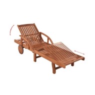Chaise longue avec coussin Bois d'acacia solide