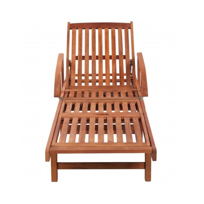 Chaise longue avec coussin Bois d'acacia solide