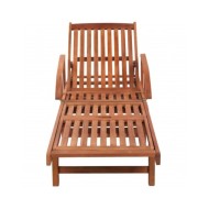 Chaise longue avec coussin Bois d'acacia solide