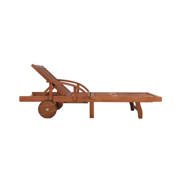 Chaise longue avec coussin Bois d'acacia solide