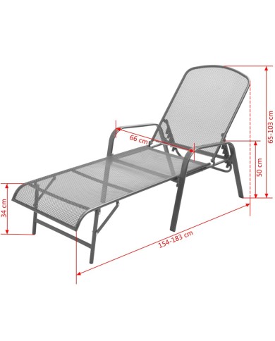 Chaise longue Acier Anthracite