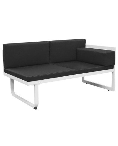 Salon de jardin 4 pcs et coussins Aluminium Noir