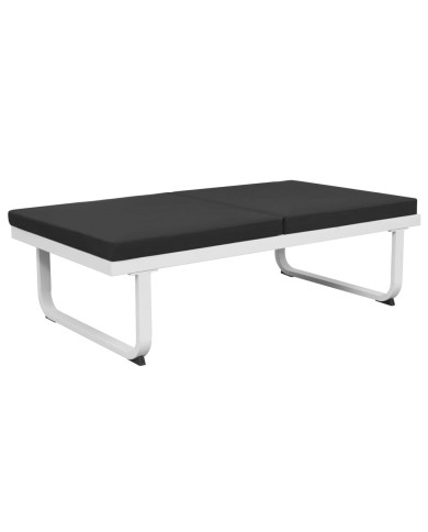 Salon de jardin 4 pcs et coussins Aluminium Noir