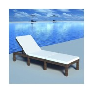 Chaise longue avec coussin Résine tressée Marron