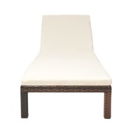 Chaise longue avec coussin Résine tressée Marron