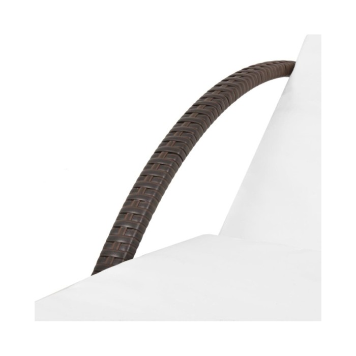Chaise longue avec coussin et table Résine tressée Marron