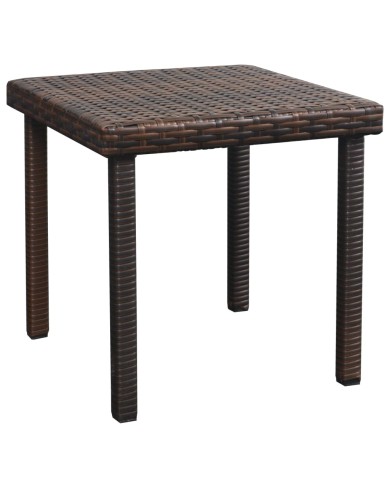Chaise longue avec coussin et table Résine tressée Marron