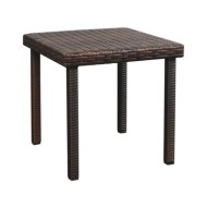 Chaise longue avec coussin et table Résine tressée Marron