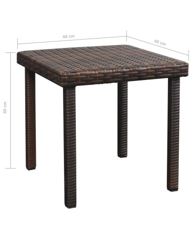 Chaise longue avec coussin et table Résine tressée Marron