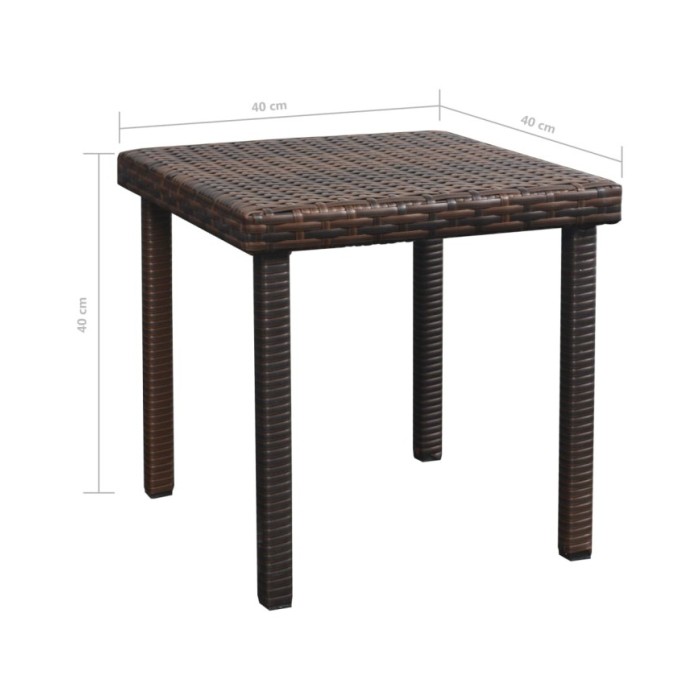 Chaise longue avec coussin et table Résine tressée Marron