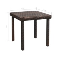 Chaise longue avec coussin et table Résine tressée Marron
