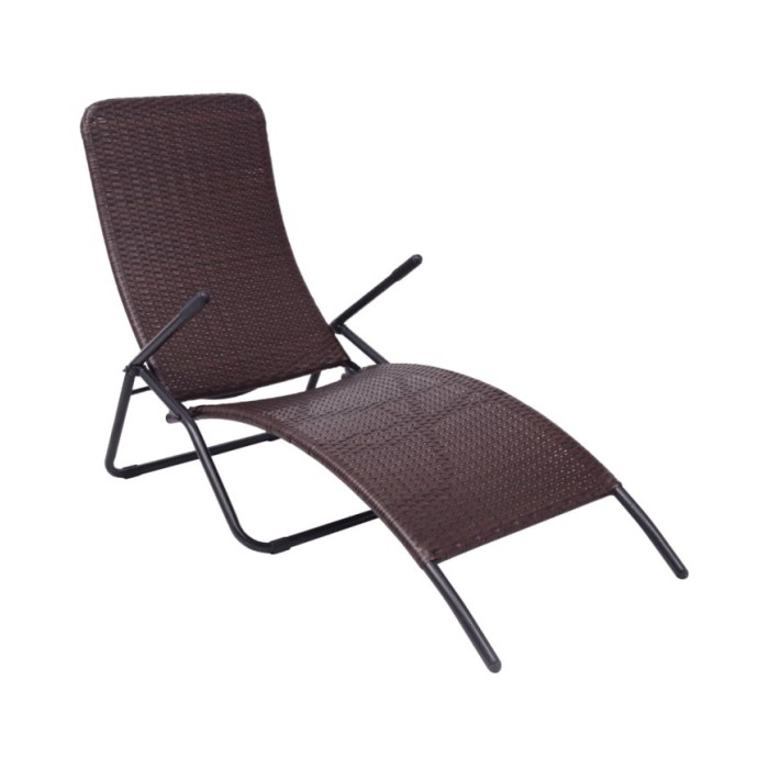 Chaise longue pliable Rotin synthétique Marron