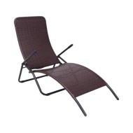 Chaise longue pliable Rotin synthétique Marron
