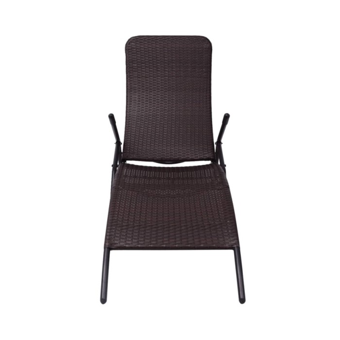 Chaise longue pliable Rotin synthétique Marron