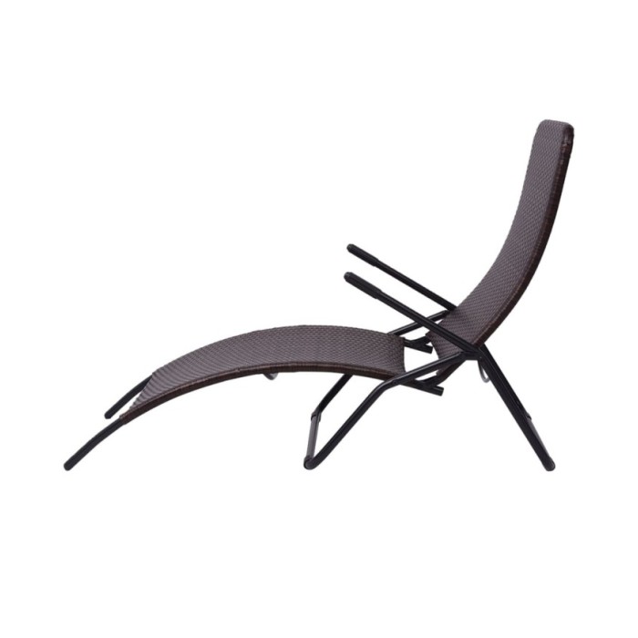 Chaise longue pliable Rotin synthétique Marron