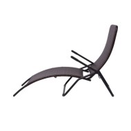 Chaise longue pliable Rotin synthétique Marron