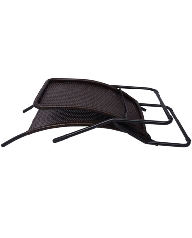 Chaise longue pliable Rotin synthétique Marron