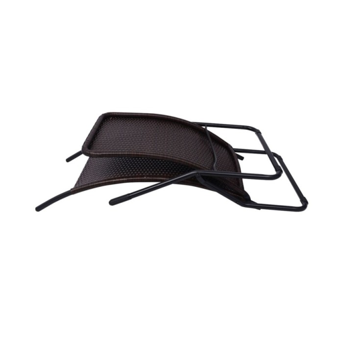 Chaise longue pliable Rotin synthétique Marron