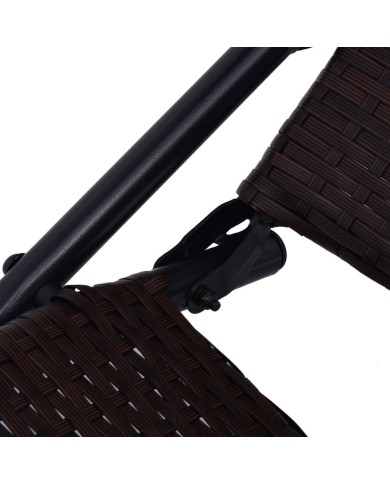 Chaise longue pliable Rotin synthétique Marron