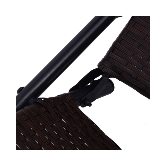 Chaise longue pliable Rotin synthétique Marron