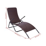 Chaise longue pliable Rotin synthétique Marron